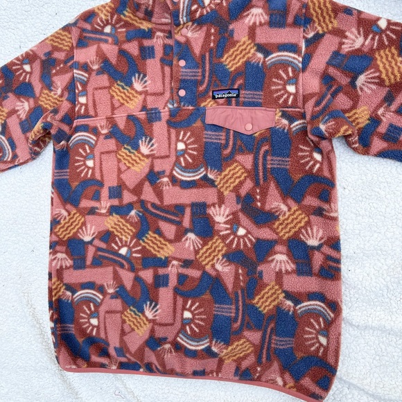 Patagonia Synchilla Snap T Fleece Pullover in Canyon Block Sisu Brown - Picture 5 of 12